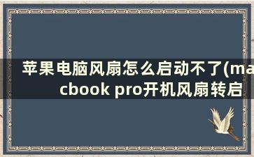 苹果电脑风扇怎么启动不了(macbook pro开机风扇转启动不了)